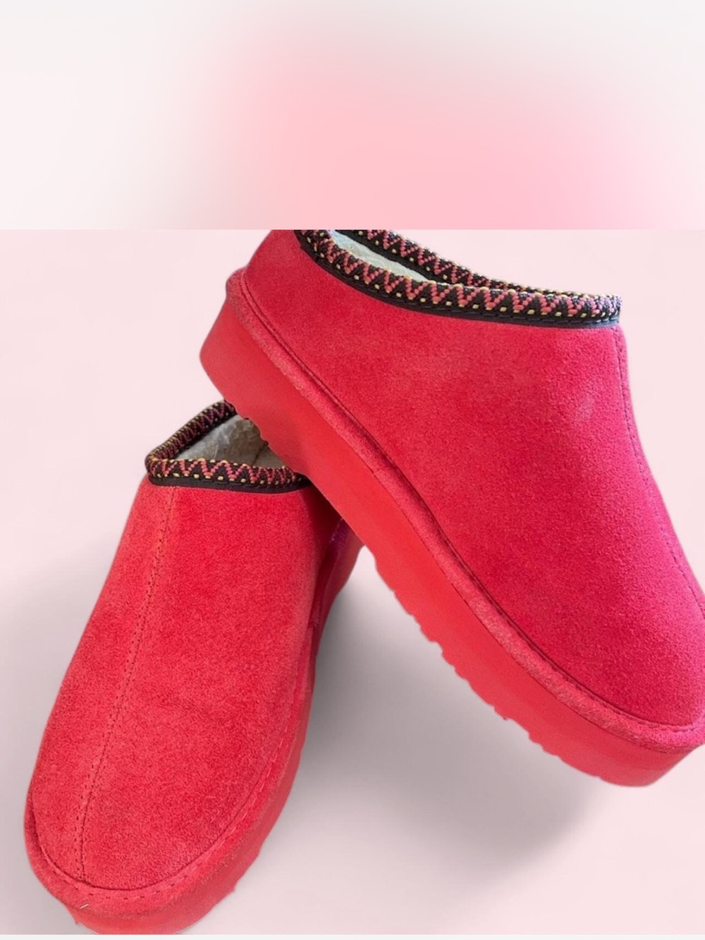 BearPaw Vibrant Pink Suede Loafers